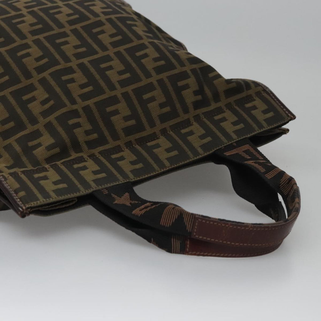 FENDI Zucca Canvas Tote Bag Brown Black yk17054