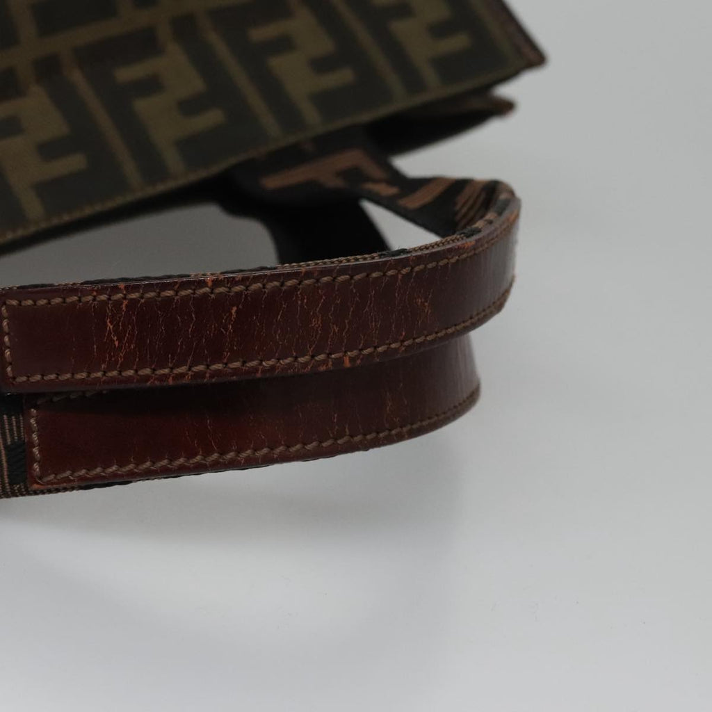 FENDI Zucca Canvas Tote Bag Brown Black yk17054