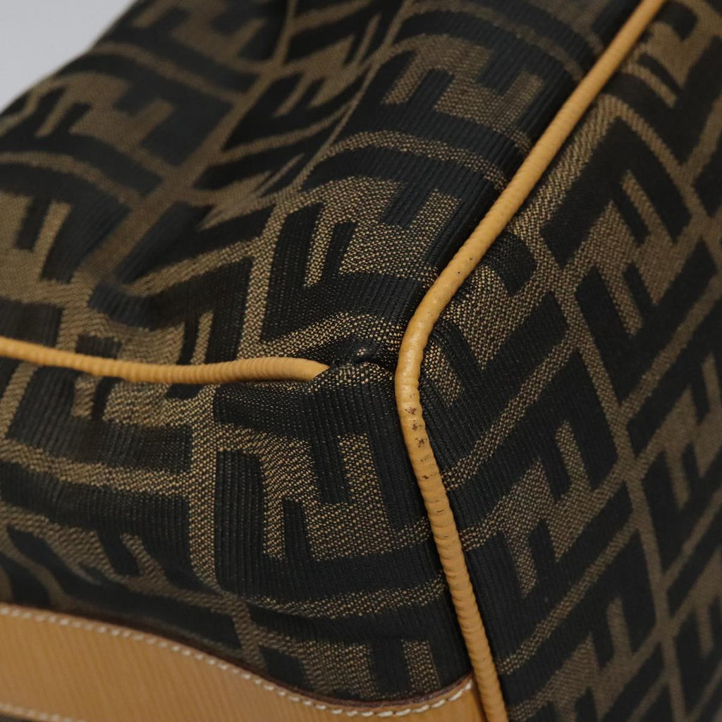 FENDI Zucca Canvas Hand Bag Brown Black yk17059
