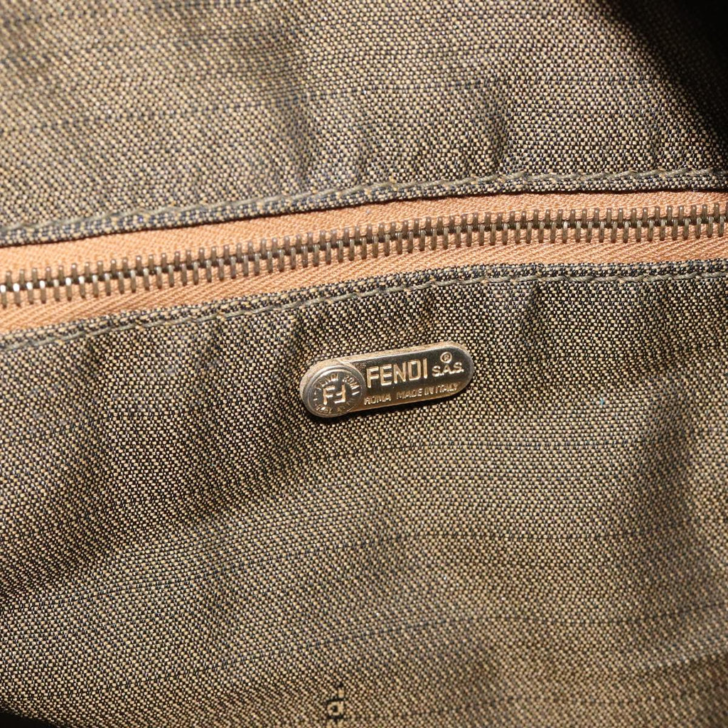 FENDI Zucca Canvas Hand Bag Brown Black yk17059