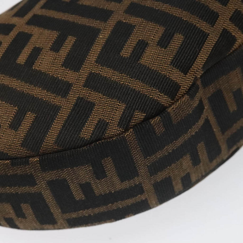 FENDI Zucca Canvas Croissant Shoulder Bag Black Brown yk17081A