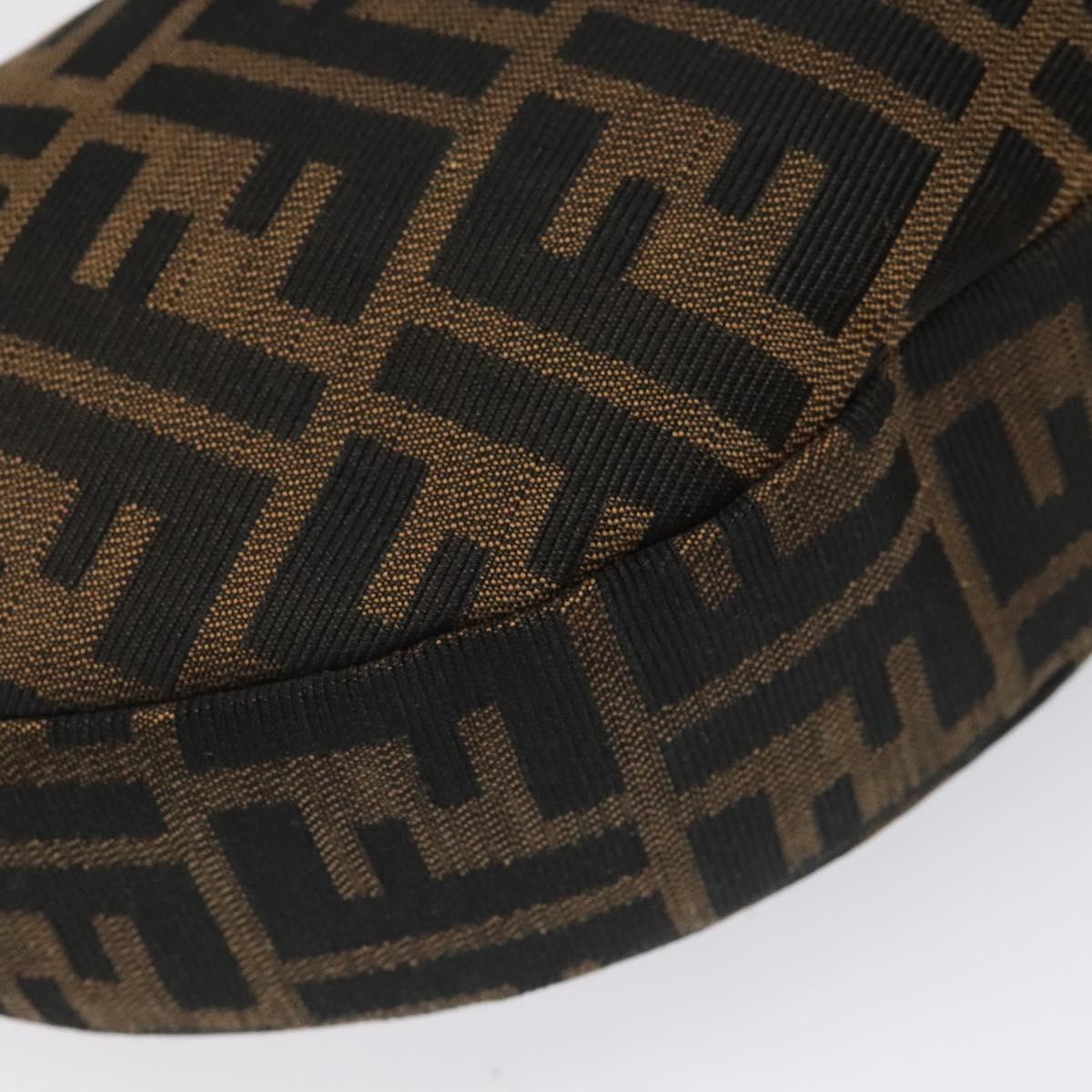 FENDI Zucca Canvas Croissant Shoulder Bag Black Brown yk17081A