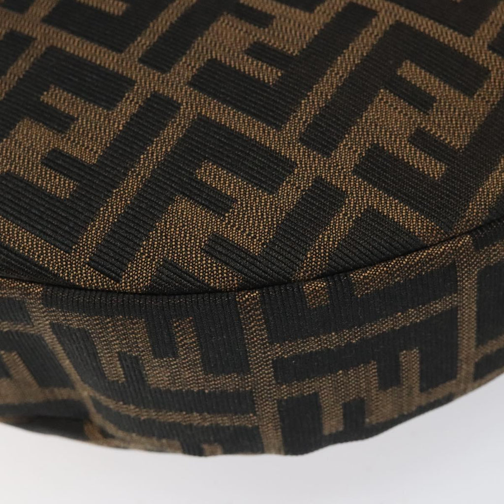 FENDI Zucca Canvas Croissant Shoulder Bag Black Brown yk17081A
