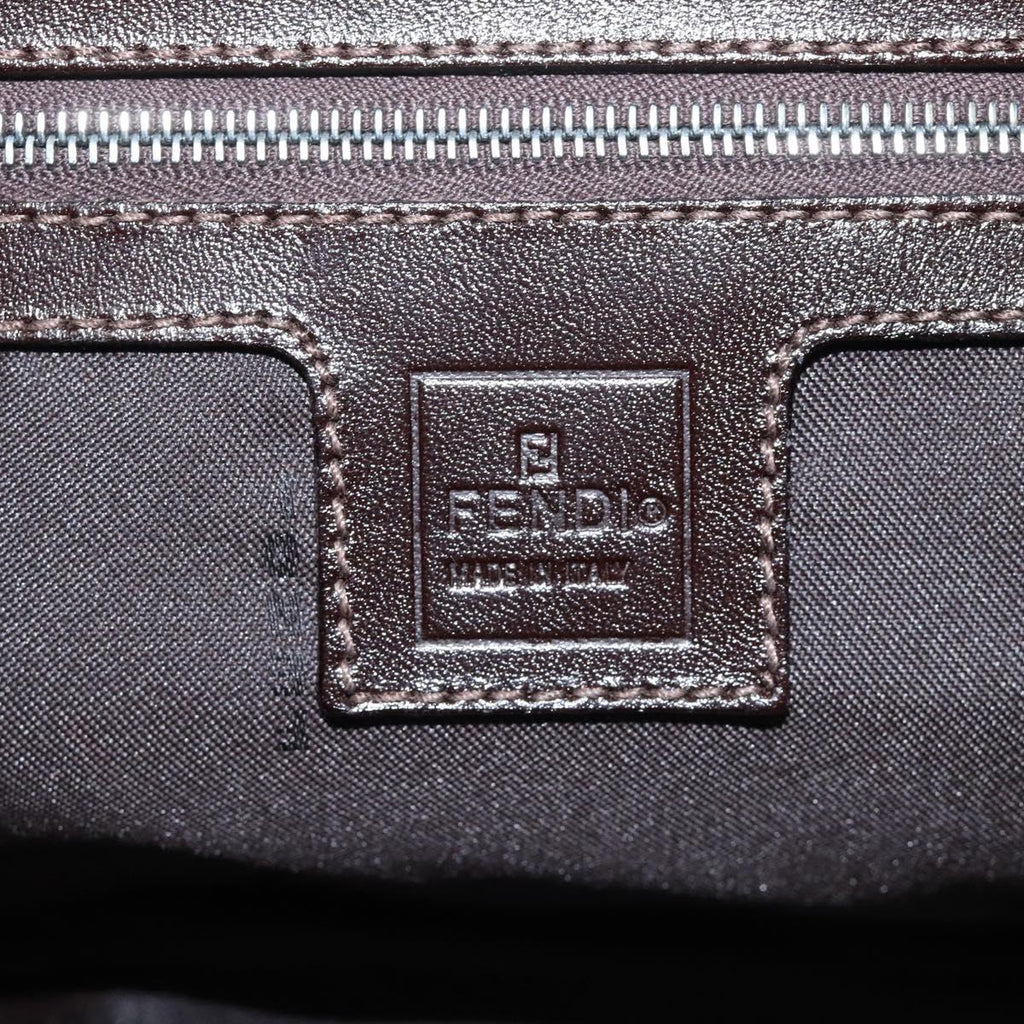 FENDI Zucca Canvas Croissant Shoulder Bag Black Brown yk17081A