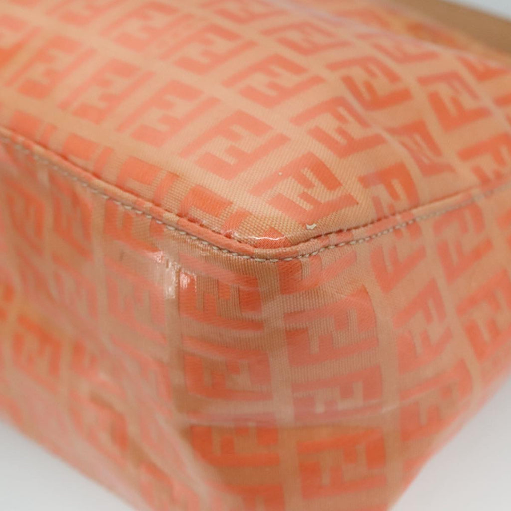 FENDI Zucchino Canvas Hand Bag Enamel Orange Gold yk17094
