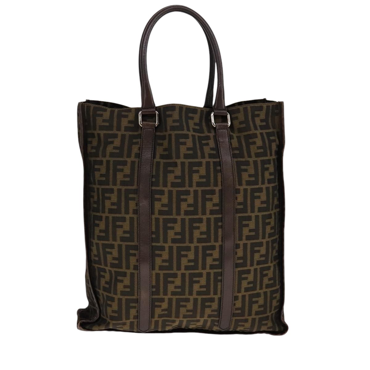 FENDI Zucca Canvas Tote Bag Brown Black yk17127