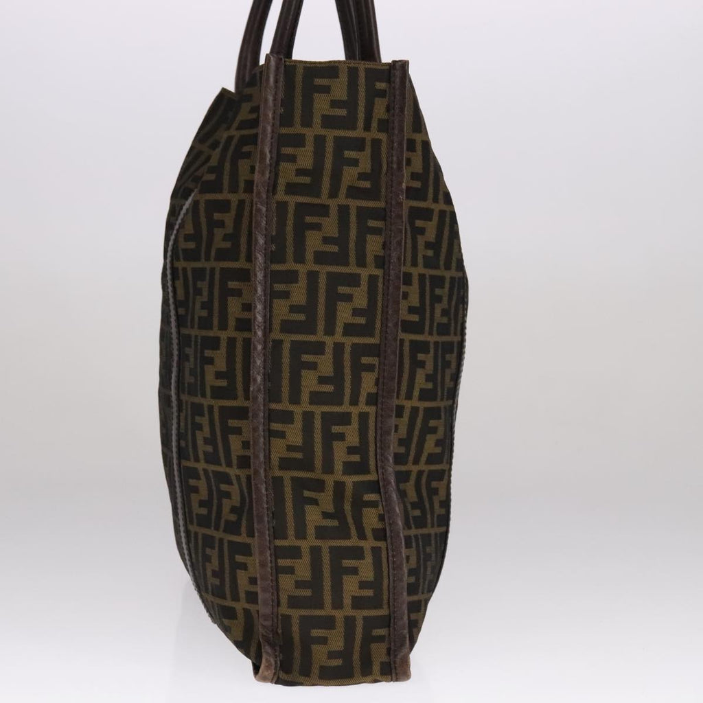 FENDI Zucca Canvas Tote Bag Brown Black yk17127