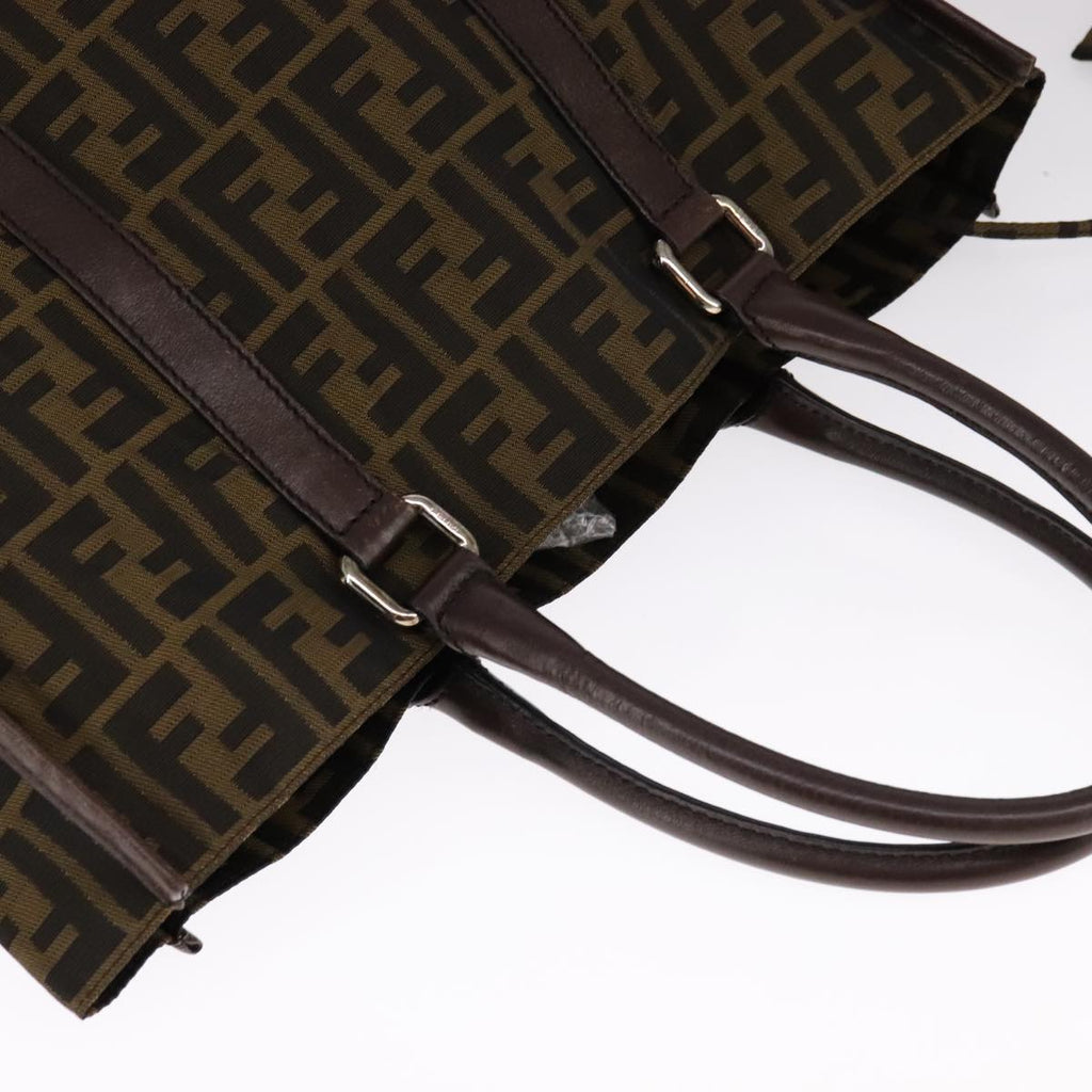 FENDI Zucca Canvas Tote Bag Brown Black yk17127