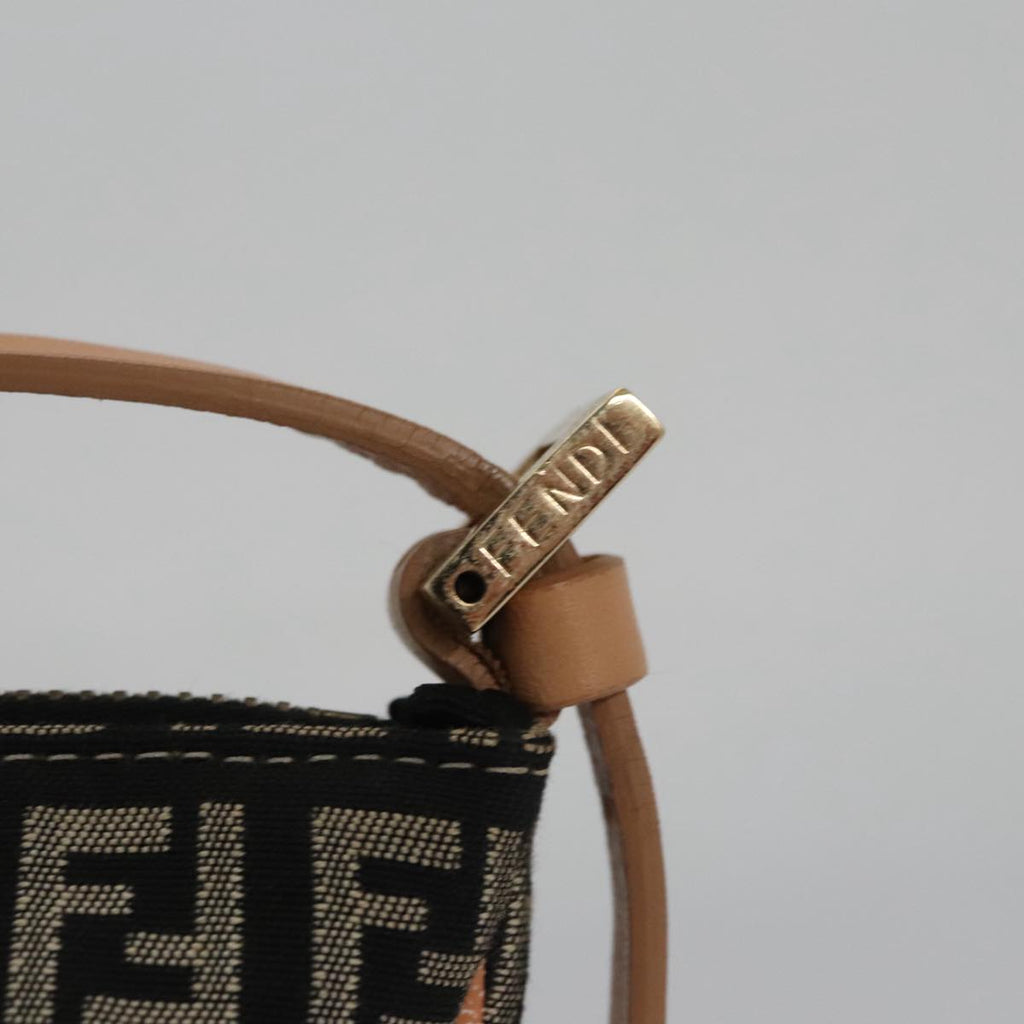 FENDI Zucchino Canvas Accessory Pouch Black yk17236