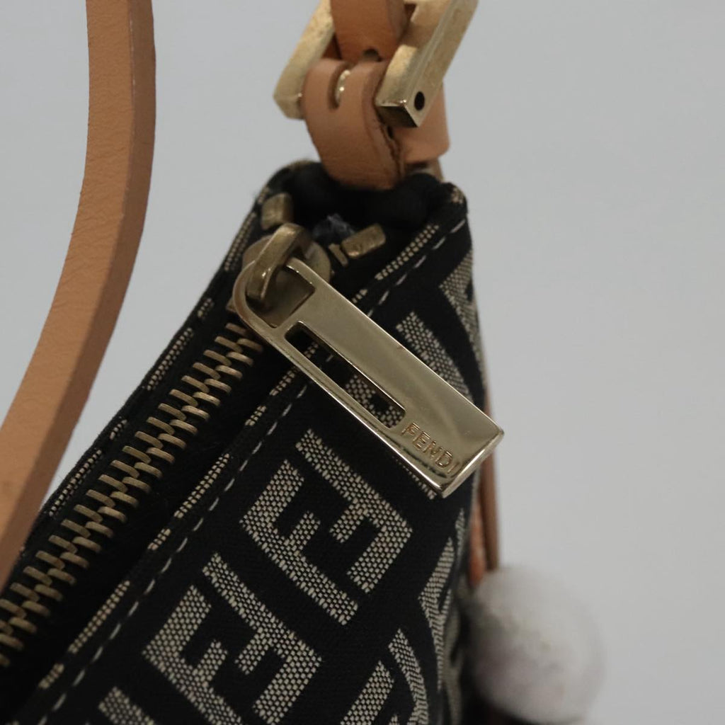 FENDI Zucchino Canvas Accessory Pouch Black yk17236