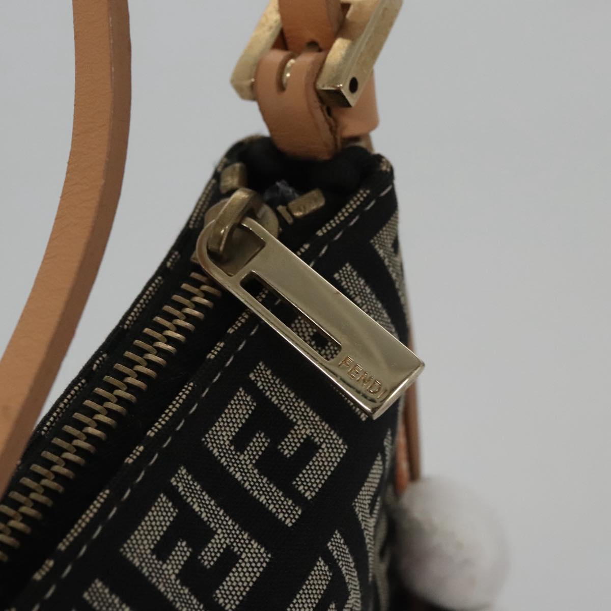 FENDI Zucchino Canvas Accessory Pouch Black yk17236