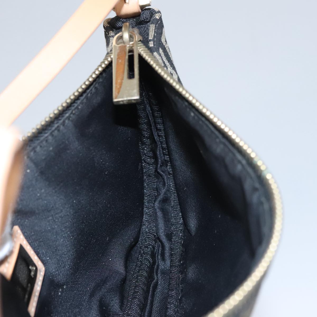 FENDI Zucchino Canvas Accessory Pouch Black yk17236