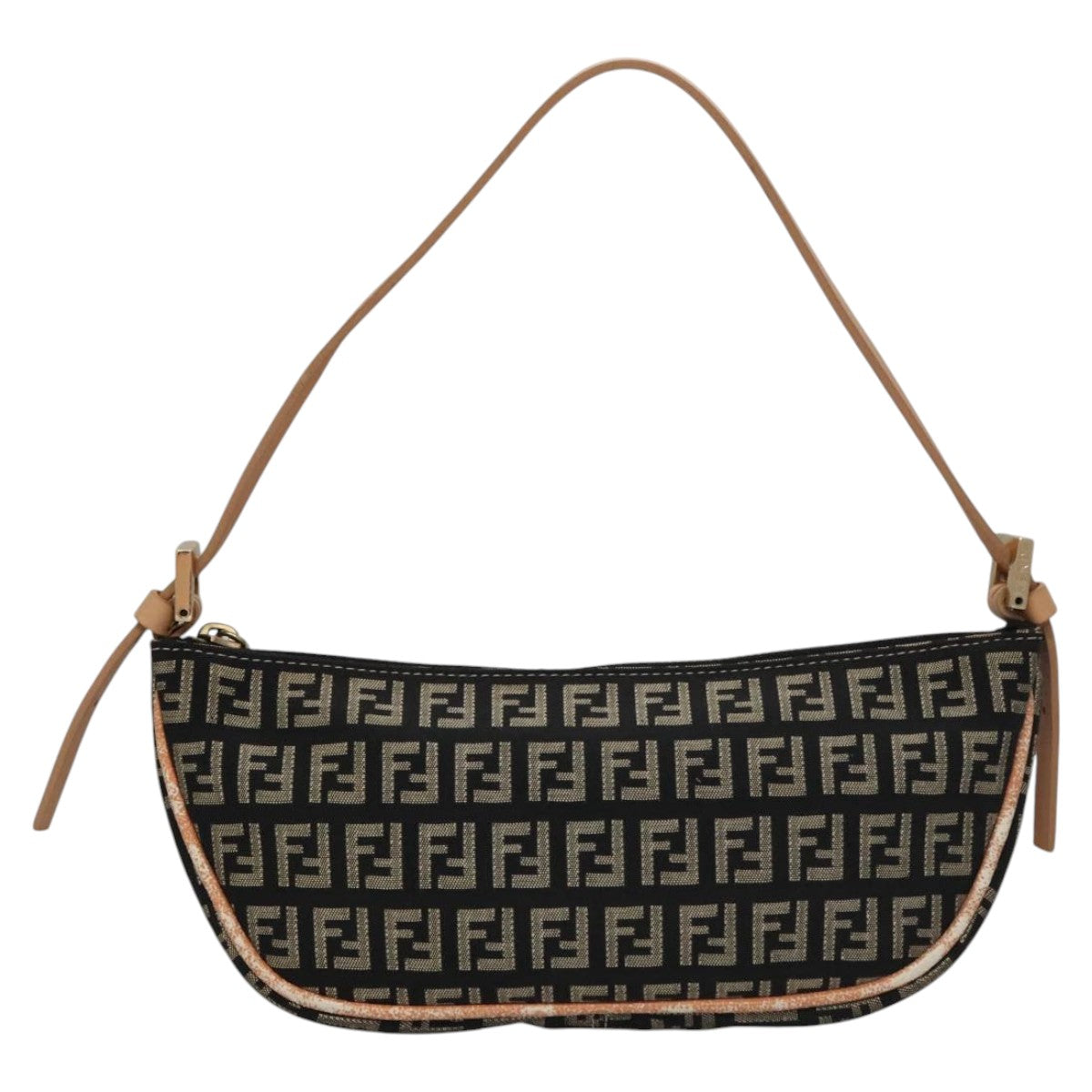 FENDI Zucchino Canvas Accessory Pouch Black yk17236