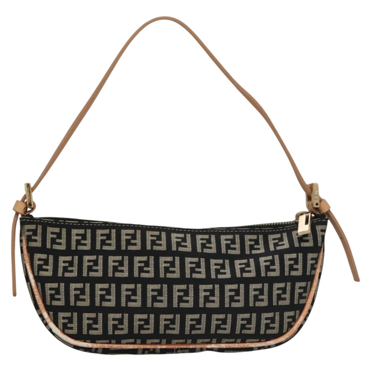 FENDI Zucchino Canvas Accessory Pouch Black yk17236