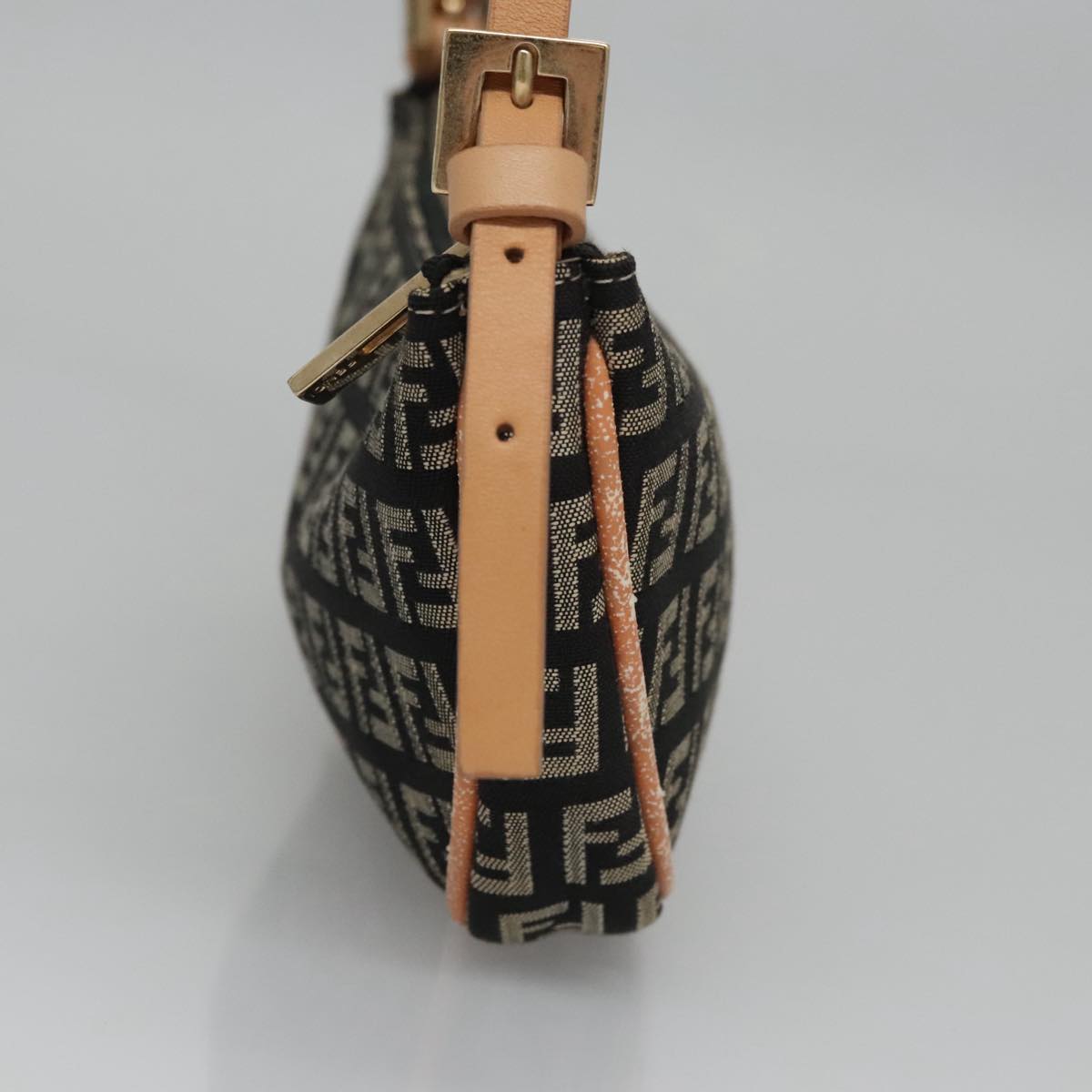 FENDI Zucchino Canvas Accessory Pouch Black yk17236