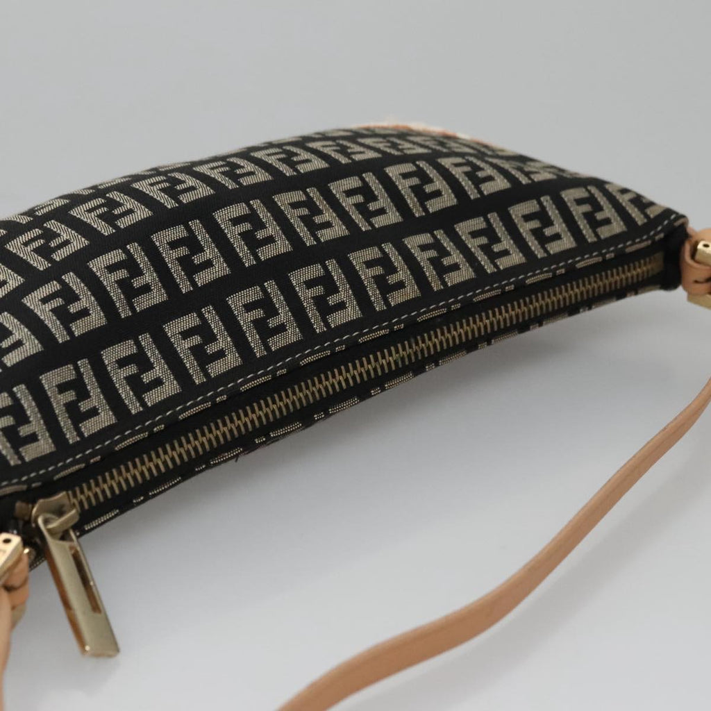 FENDI Zucchino Canvas Accessory Pouch Black yk17236