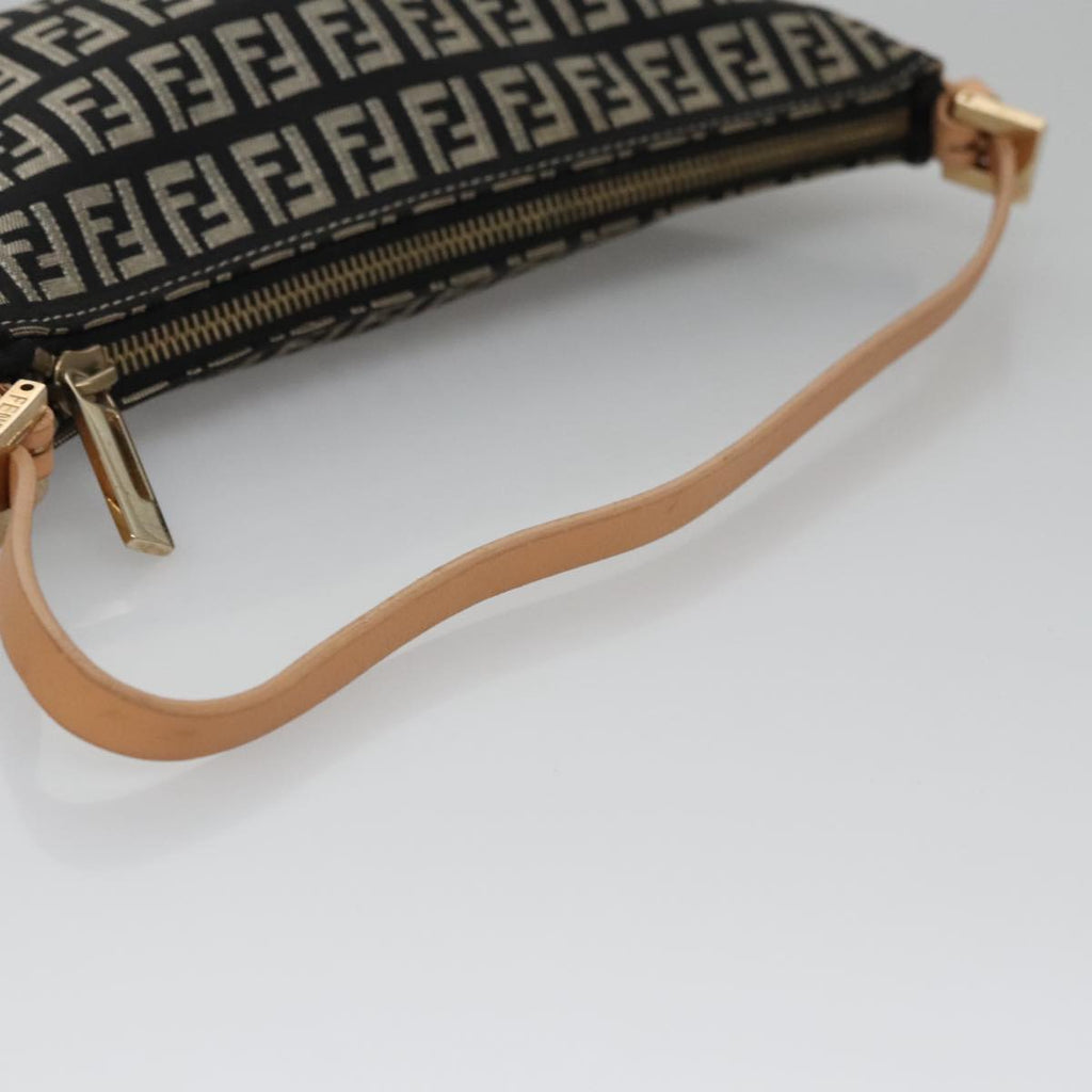 FENDI Zucchino Canvas Accessory Pouch Black yk17236