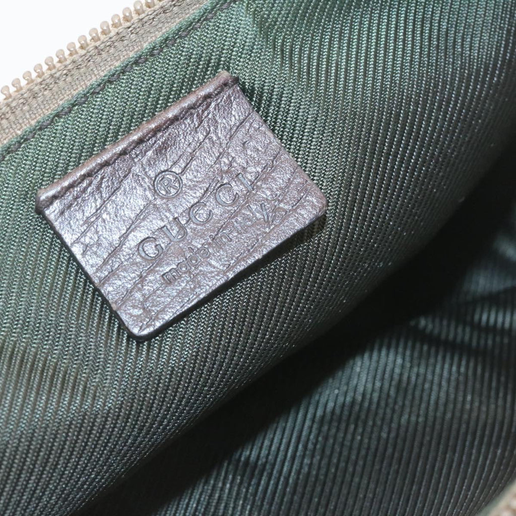 GUCCI Web Sherry Line GG Canvas hand Pouch Beige Red Green yk1727