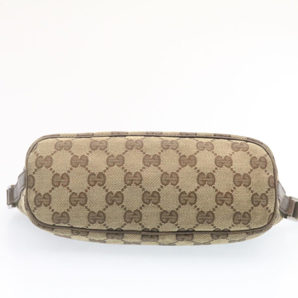 GUCCI Web Sherry Line GG Canvas hand Pouch Beige Red Green yk1727