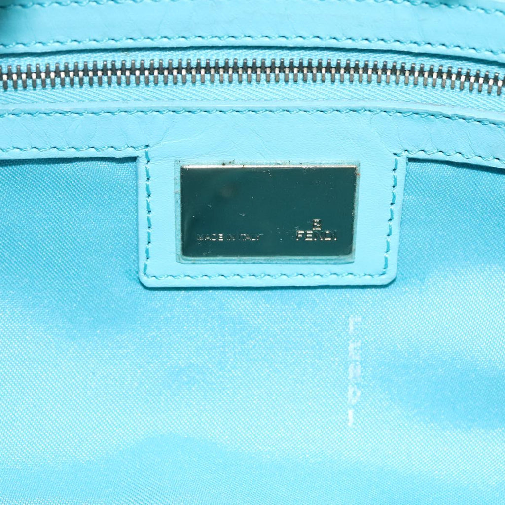 FENDI Studs Hand Bag Straw Beige Gold yk17312