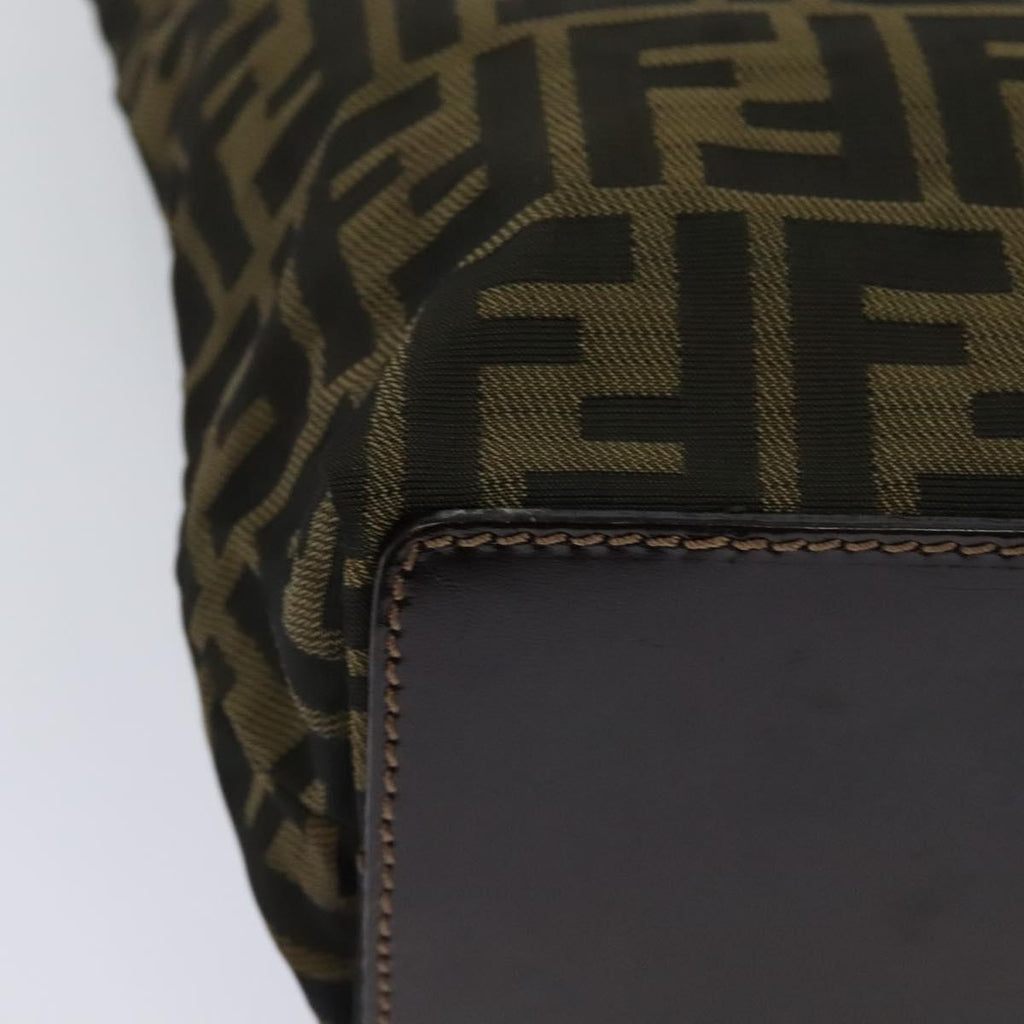 FENDI Zucca Canvas Hand Bag Brown Black yk17350