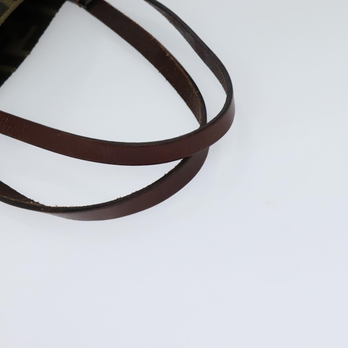 FENDI Zucca Canvas Hand Bag Brown Black yk17350