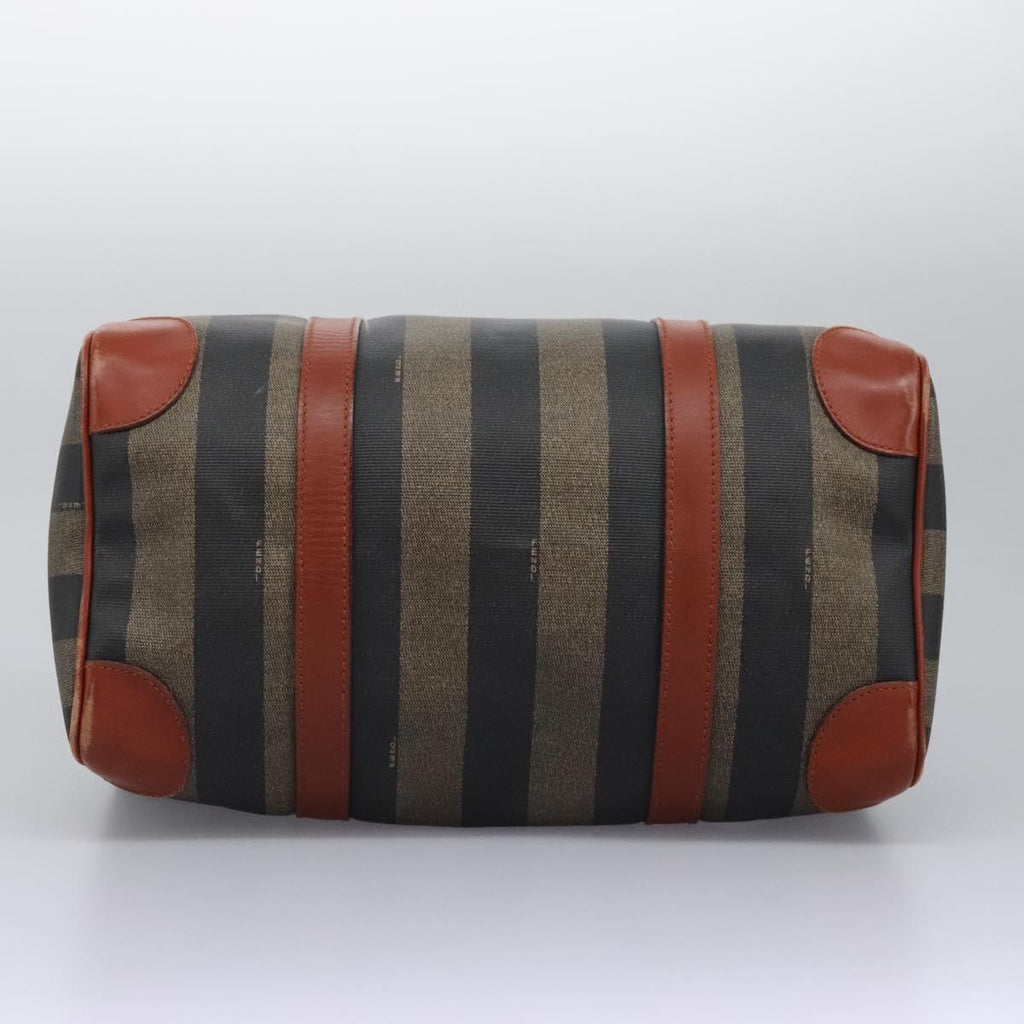 FENDI Pecan Canvas Boston Bag Black Brown yk17380