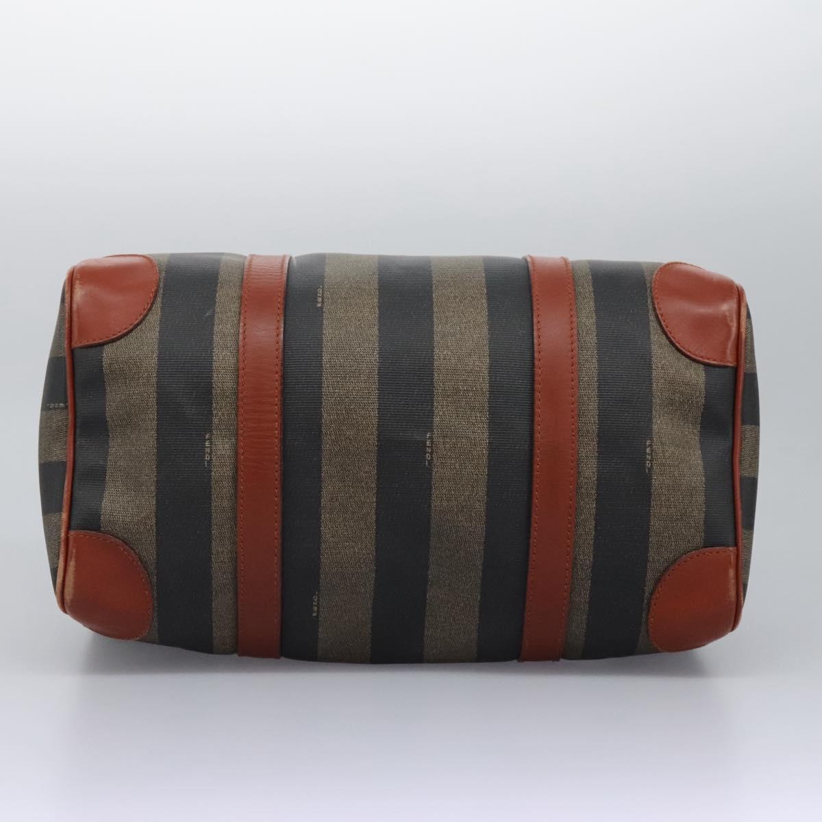 FENDI Pecan Canvas Boston Bag Black Brown yk17380
