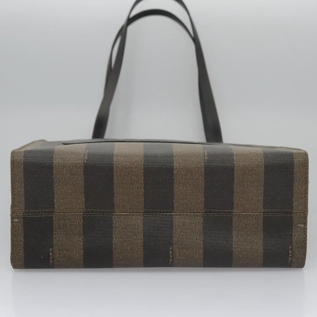 FENDI Pecan Canvas Tote Bag Brown Black yk17395