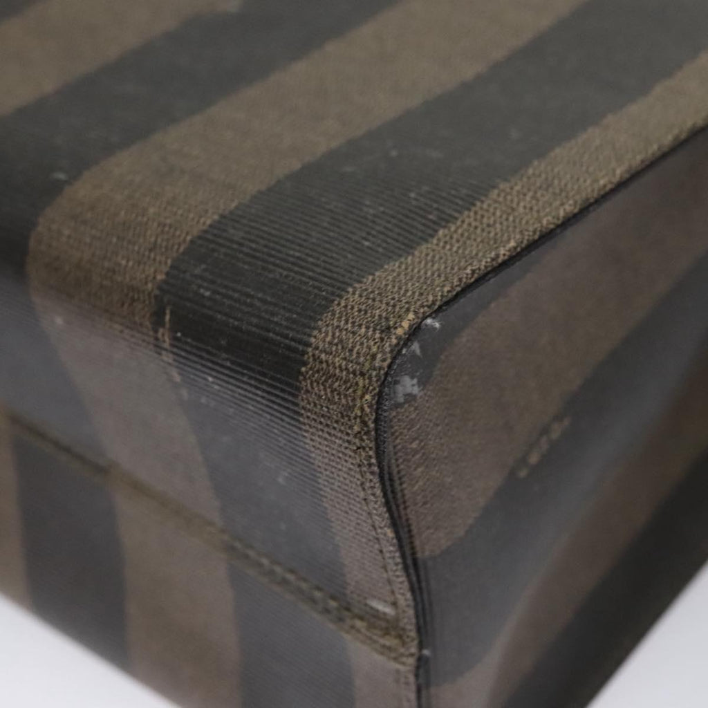 FENDI Pecan Canvas Tote Bag Brown Black yk17395