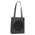 FENDI Pecan Canvas Tote Bag Brown Black yk17395