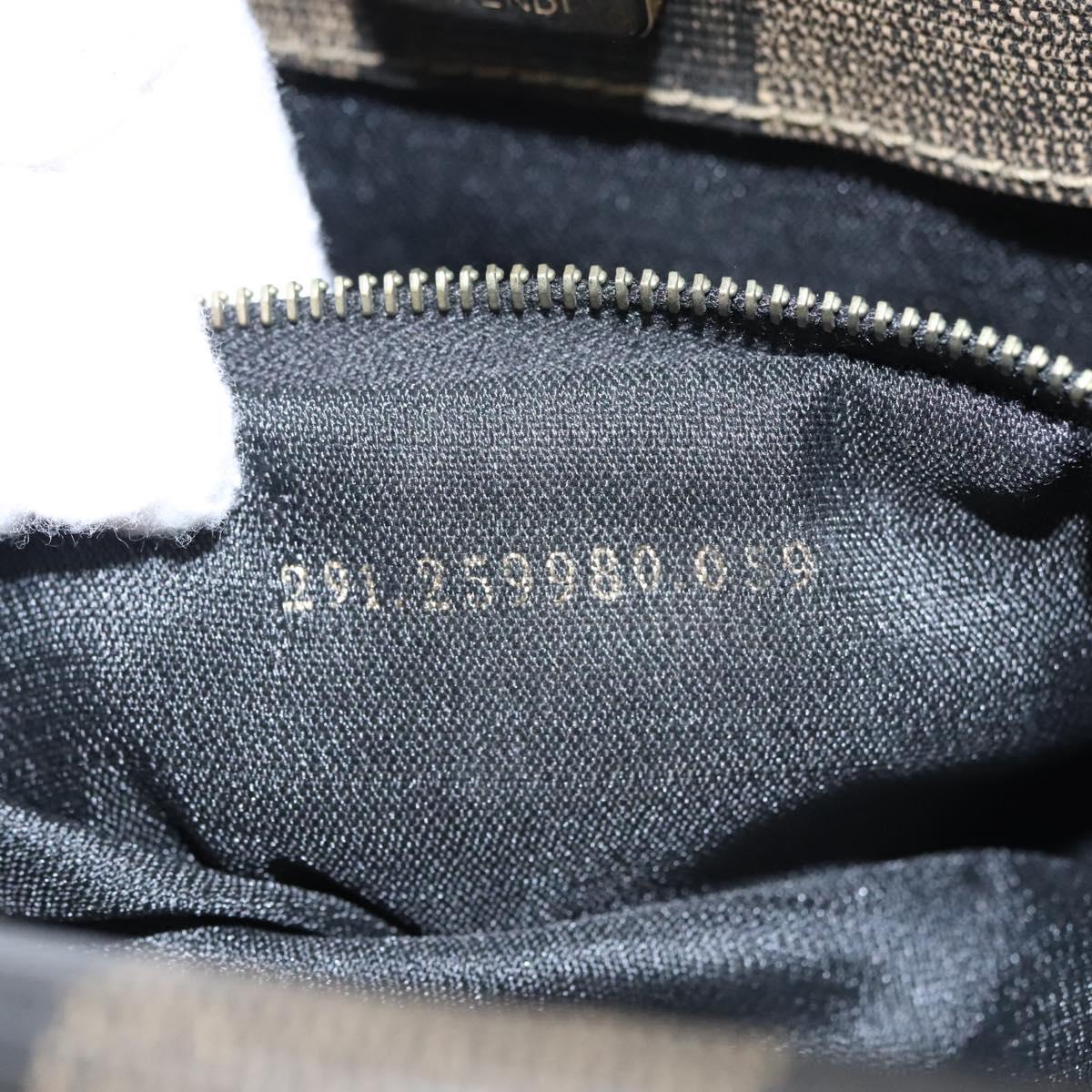 FENDI Pecan Canvas Tote Bag Brown Black yk17395