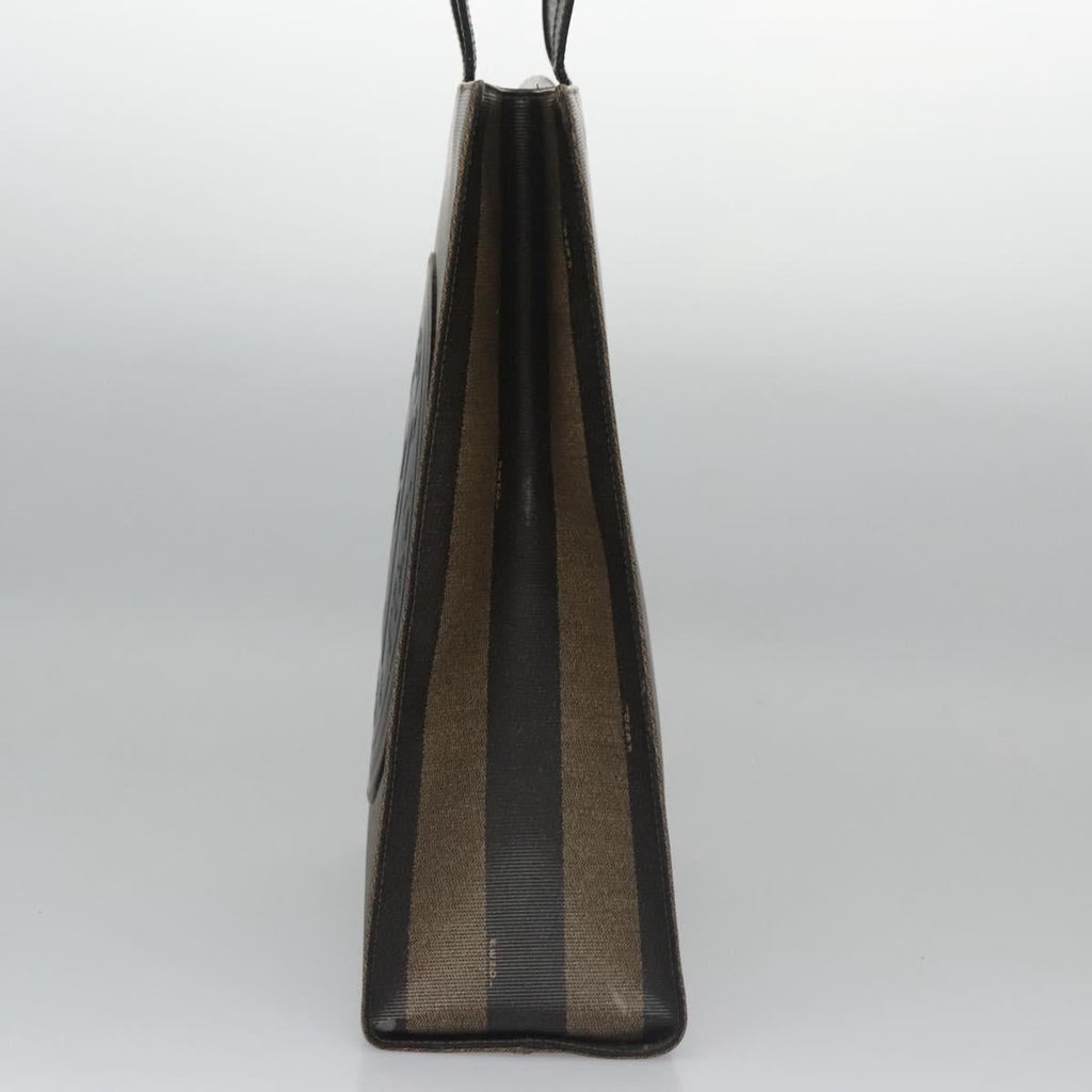 FENDI Pecan Canvas Tote Bag Brown Black yk17395