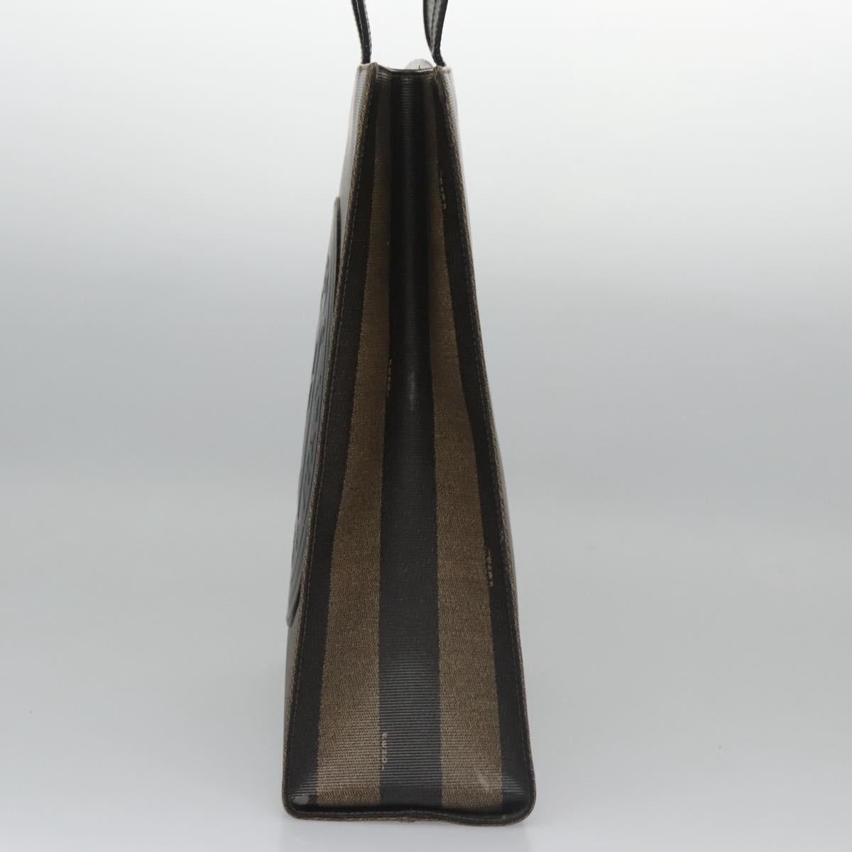FENDI Pecan Canvas Tote Bag Brown Black yk17395