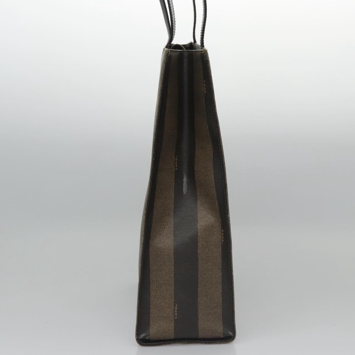 FENDI Pecan Canvas Tote Bag Brown Black yk17395