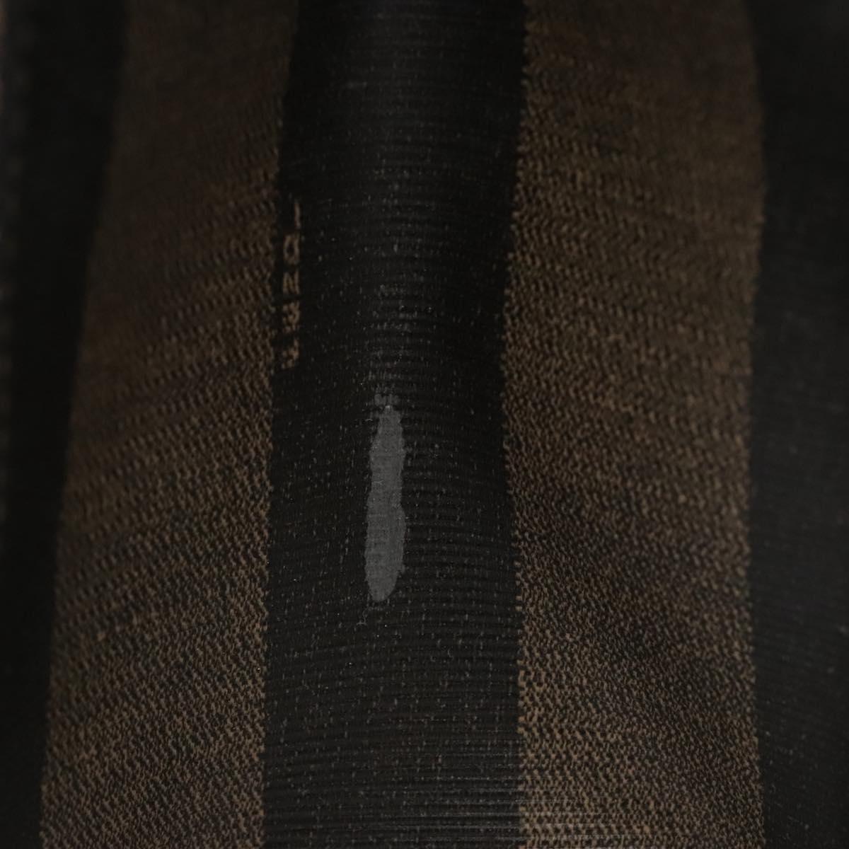 FENDI Pecan Canvas Tote Bag Brown Black yk17395