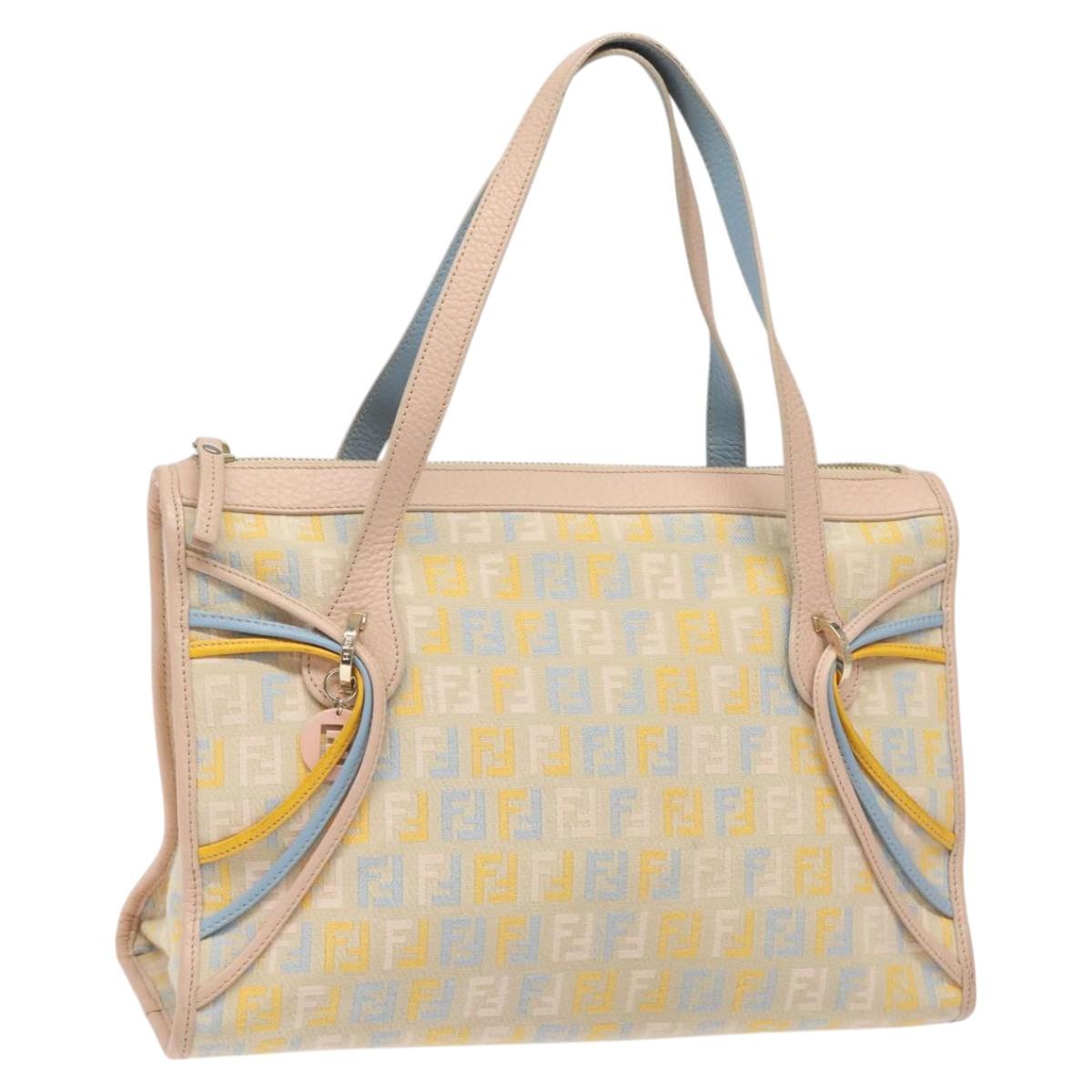 FENDI Zucchino Canvas Hand Bag Multicolor yk17408