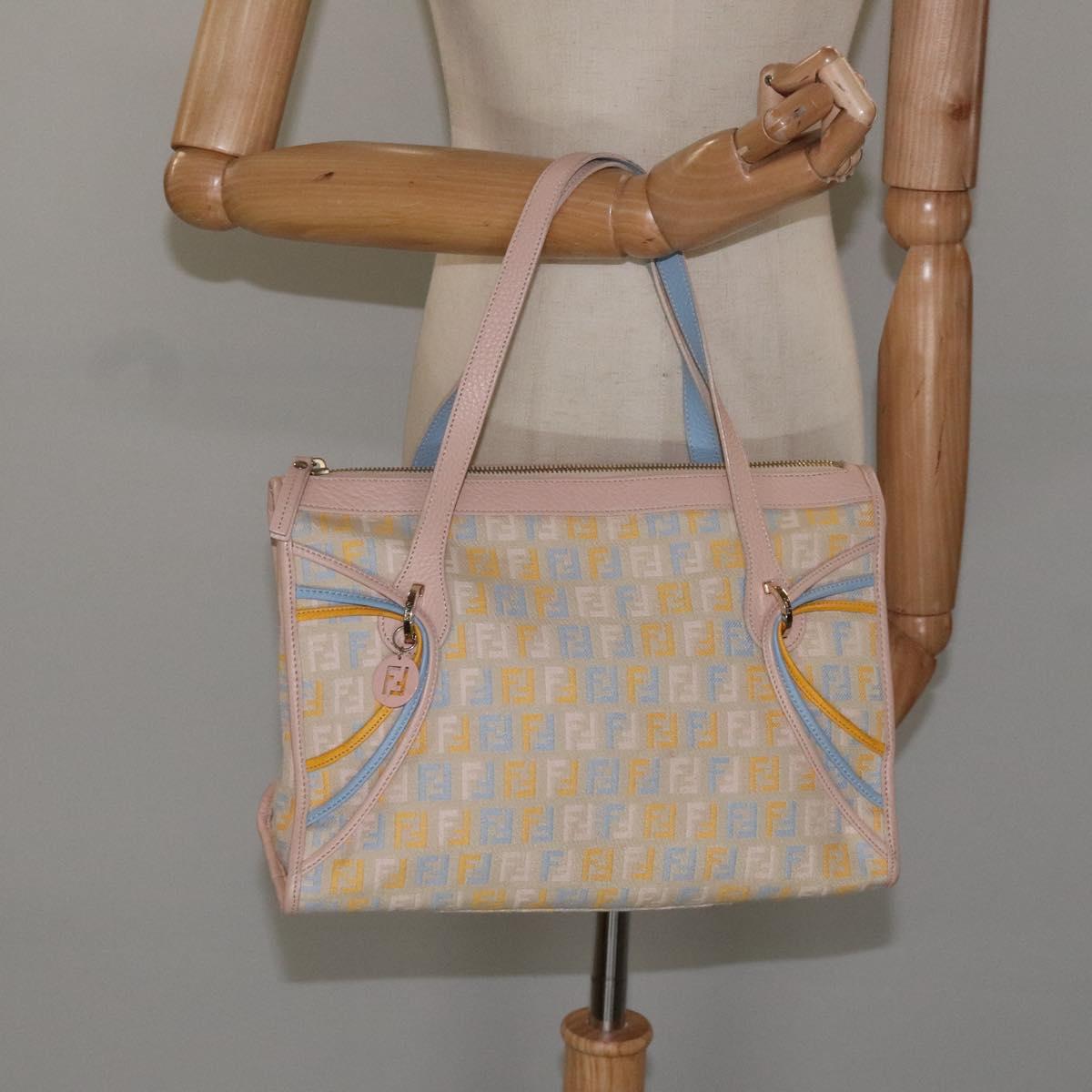 FENDI Zucchino Canvas Hand Bag Multicolor yk17408