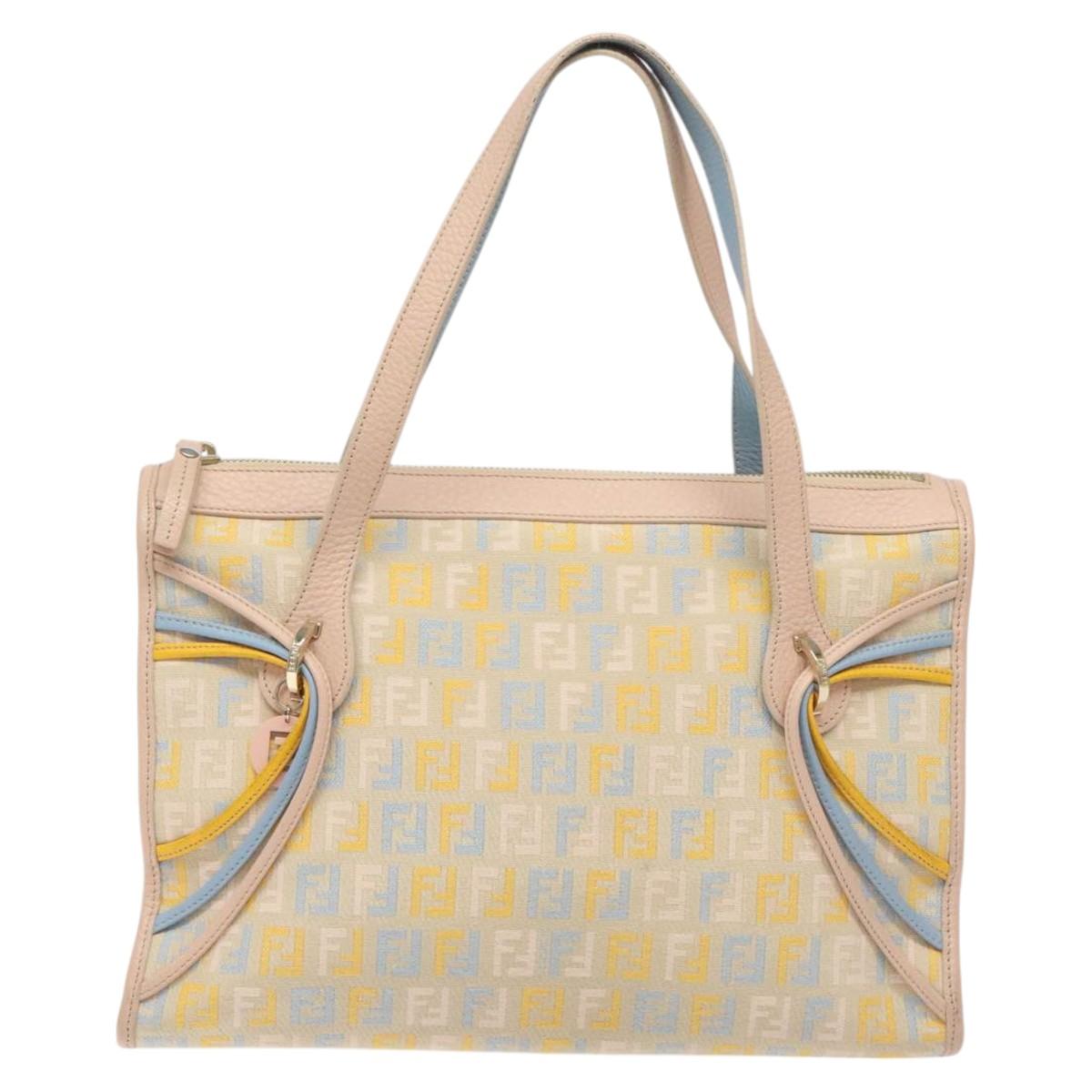 FENDI Zucchino Canvas Hand Bag Multicolor yk17408