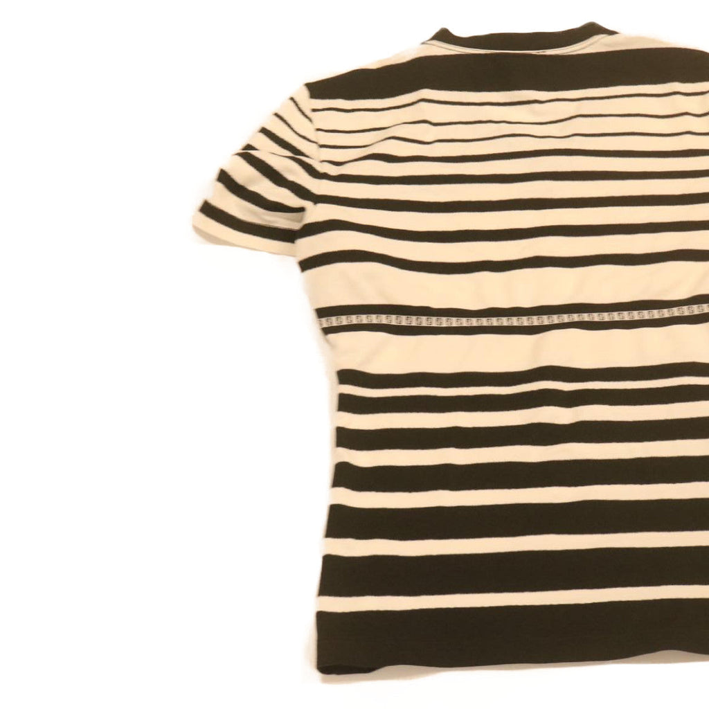 FENDI Stripe Short sleeve T-shirt Nylon Black White yk2188