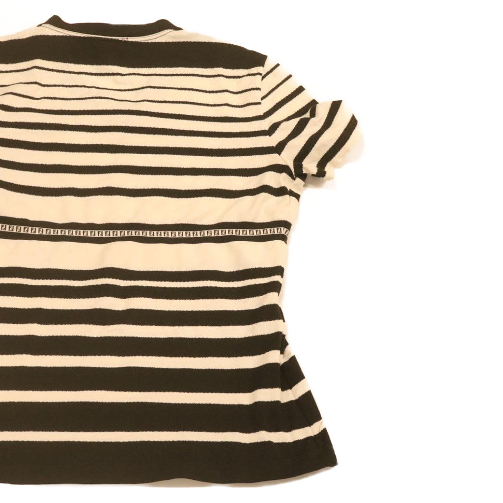 FENDI Stripe Short sleeve T-shirt Nylon Black White yk2188