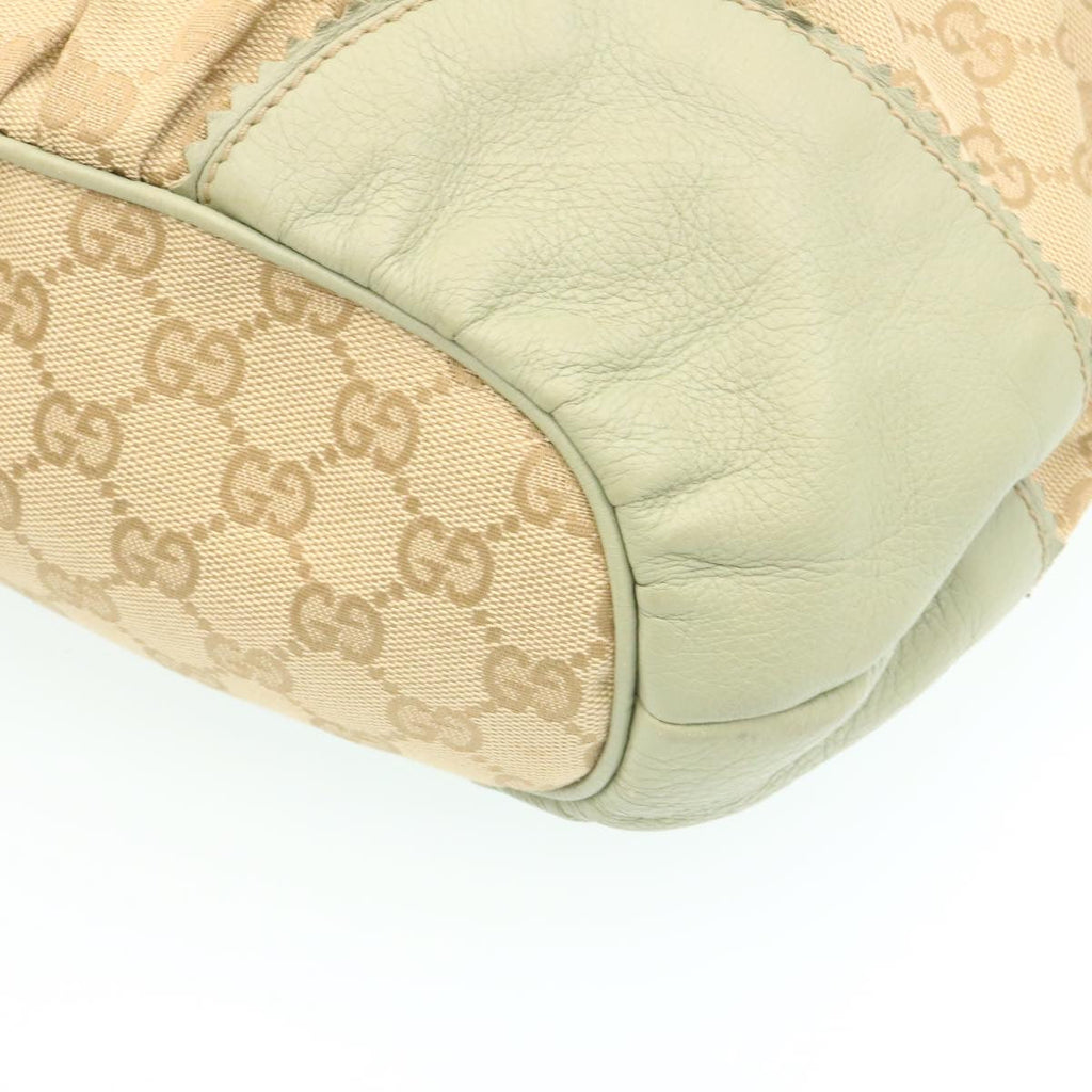 GUCCI GG Canvas Fringe Hand Bag Canvas Beige yk3150