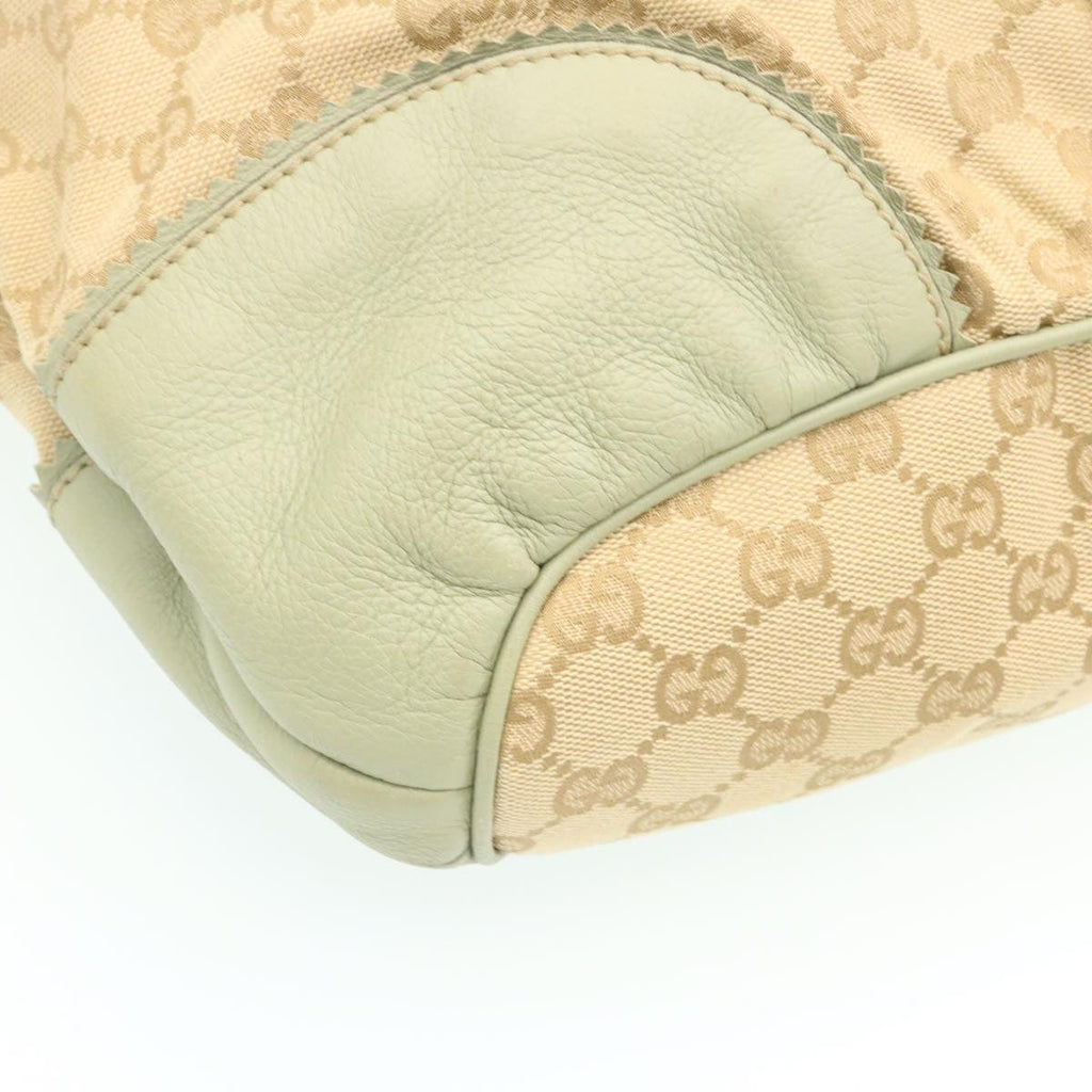 GUCCI GG Canvas Fringe Hand Bag Canvas Beige yk3150