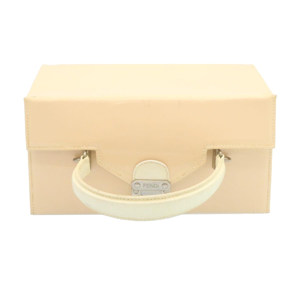 FENDI 2Way Shoulder Bag Hand Bag Enamel Beige yk3458