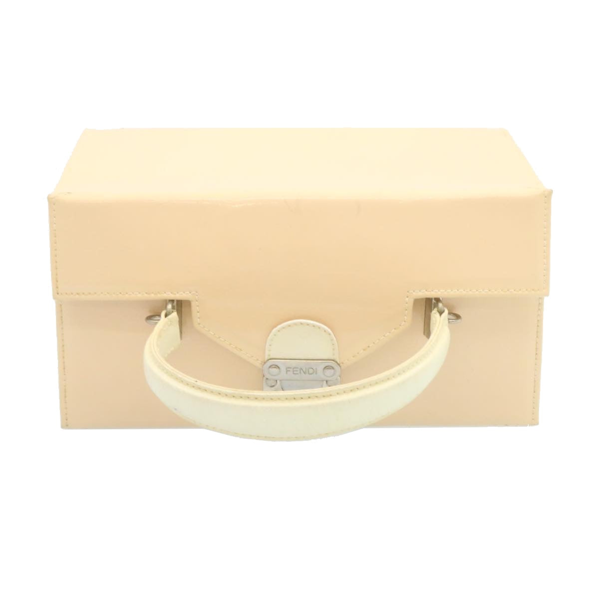 FENDI 2Way Shoulder Bag Hand Bag Enamel Beige yk3458