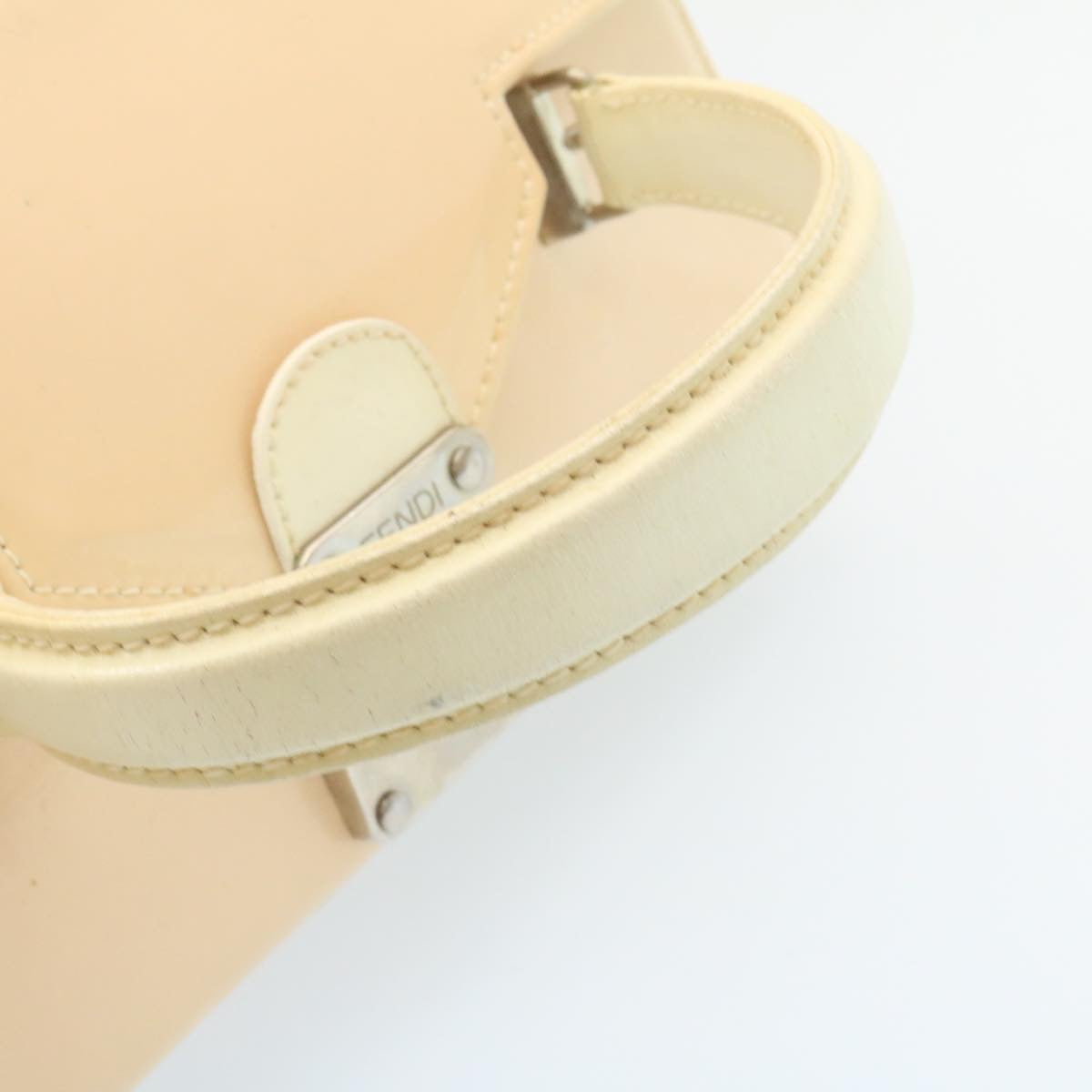 FENDI 2Way Shoulder Bag Hand Bag Enamel Beige yk3458