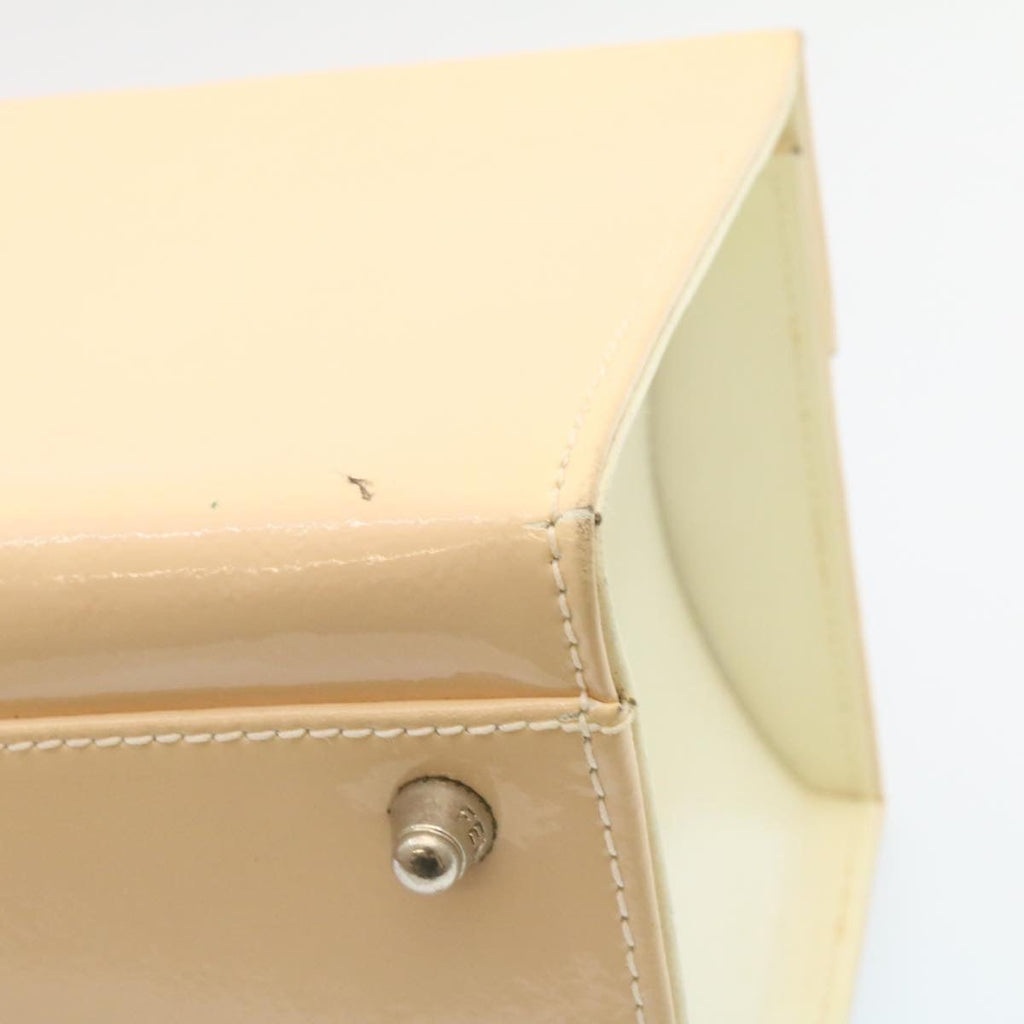 FENDI 2Way Shoulder Bag Hand Bag Enamel Beige yk3458