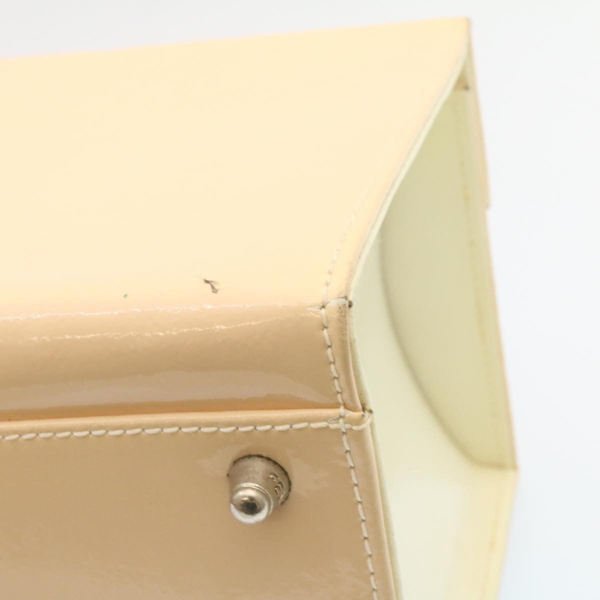 FENDI 2Way Shoulder Bag Hand Bag Enamel Beige yk3458