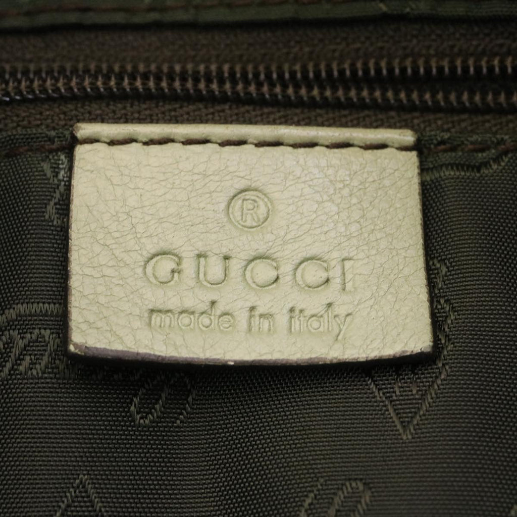 GUCCI GG Canvas Tote Bag Fringe Beige Green yk3822