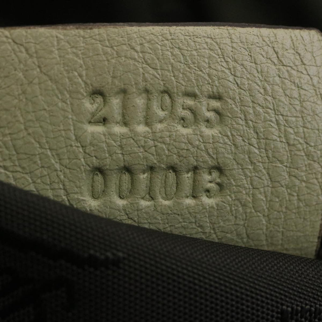 GUCCI GG Canvas Tote Bag Fringe Beige Green yk3822